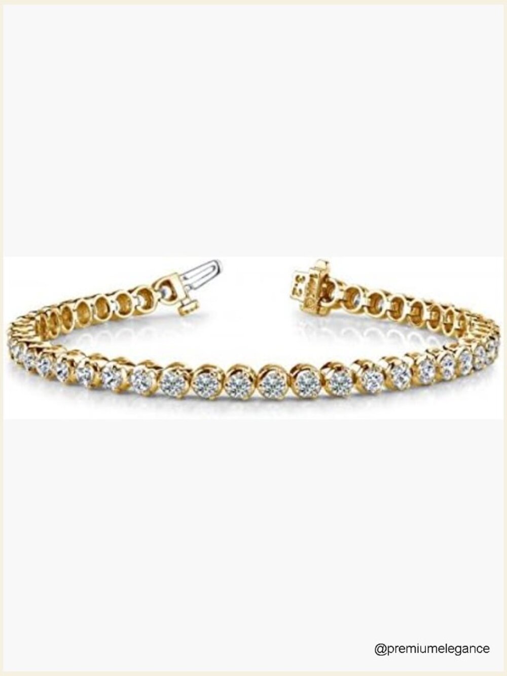 14K Gold Lab Grown Diamond Tennis Bracelet 3 Prong 10 Carat D-E VS1-VS2